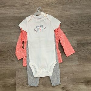Baby girl 3-6 month outfit - NWT 3 piece set - perfect for fall transition